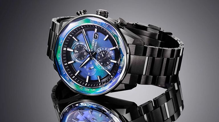 Shop Men's New Arrivals banner, featuring ATTESA watch model AT8314-53L on a gradient black background